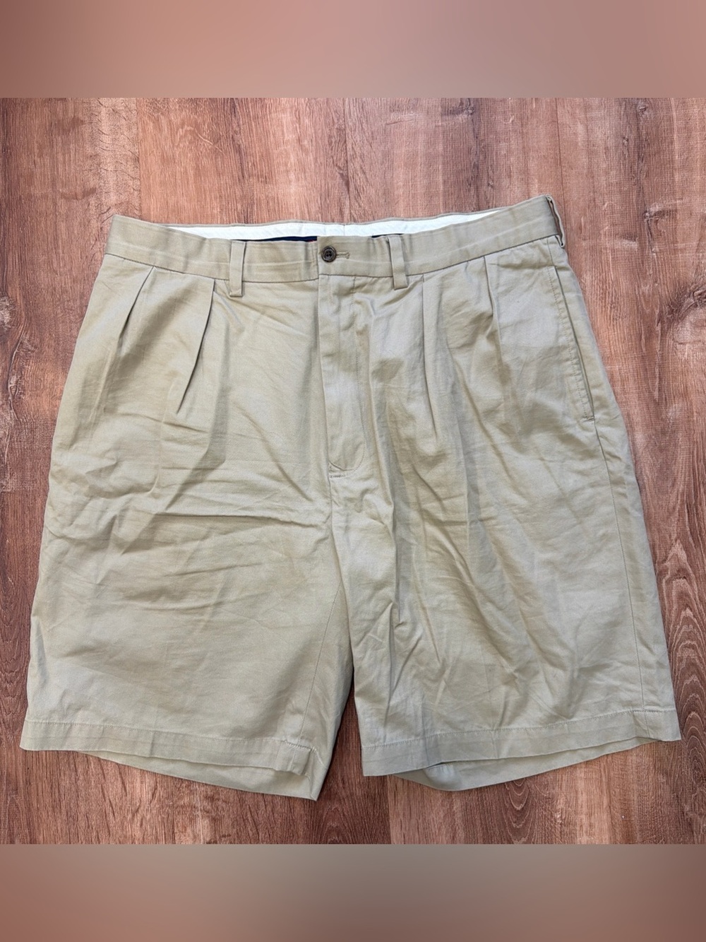 Polo Golf Ralph Lauren Fairway Shorts Mens 36 Tan Khaki Double Pleated Chino